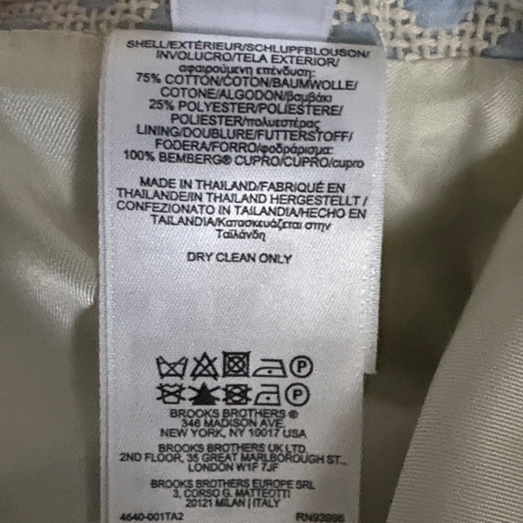 Vintage Brooks Brothers,  Blue and White Blazer and Skirt Set, size 12 - Picture 13 of 14